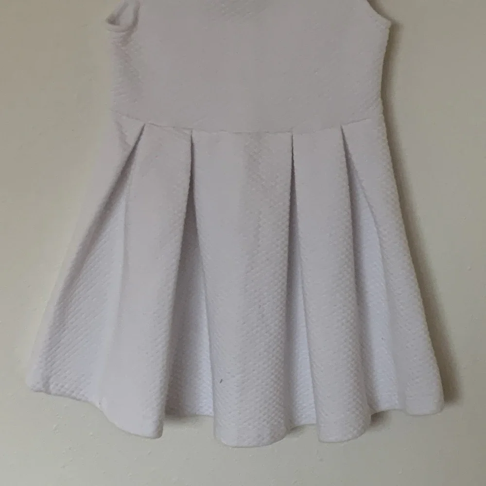 Janie And Jack Girls Dress White Pearlized Collar Red/Navy Bow Sz 5 Holiday